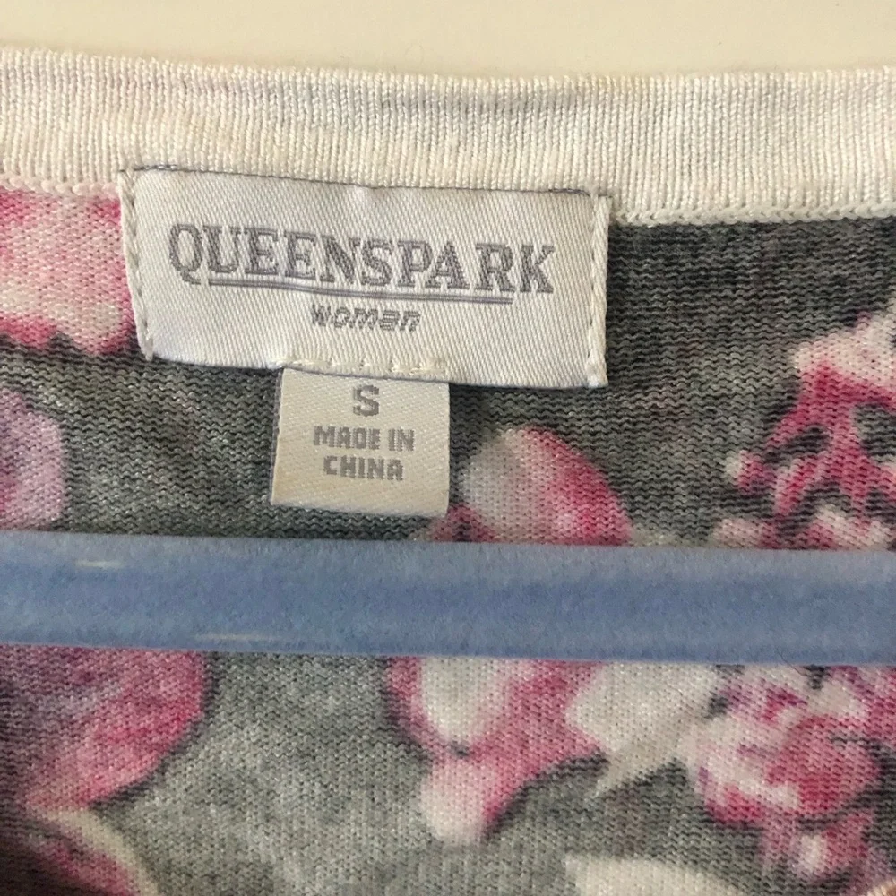 Queens park pink/black  floral warm pull over top spring light fitted cardigan - Picture 9 of 9